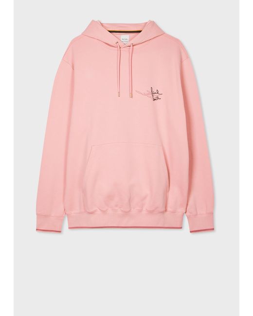 Paul Smith Pink Shadow Logo Cotton Hoodie for men