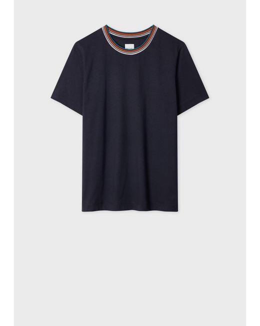 Paul Smith Blue 'Signature Stripe' Crew Neck T-Shirt