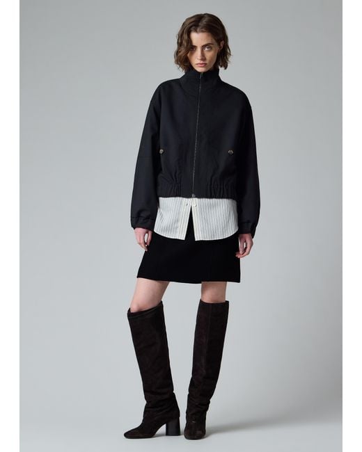 Paul Smith Black Dark Twill Wool Mini Skirt