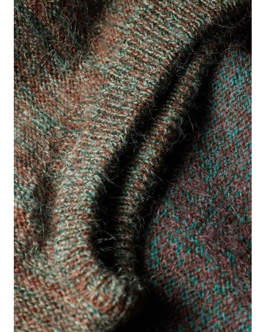 Paul Smith Blue 'Glitch Floral' Cotton-Mohair Knitted Vest for men