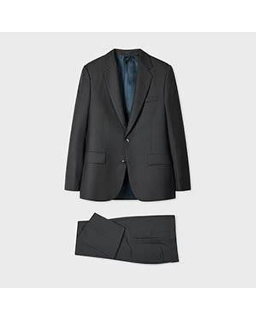 Paul Smith Black Classic-Fit Sharkskin Wool Suit for men