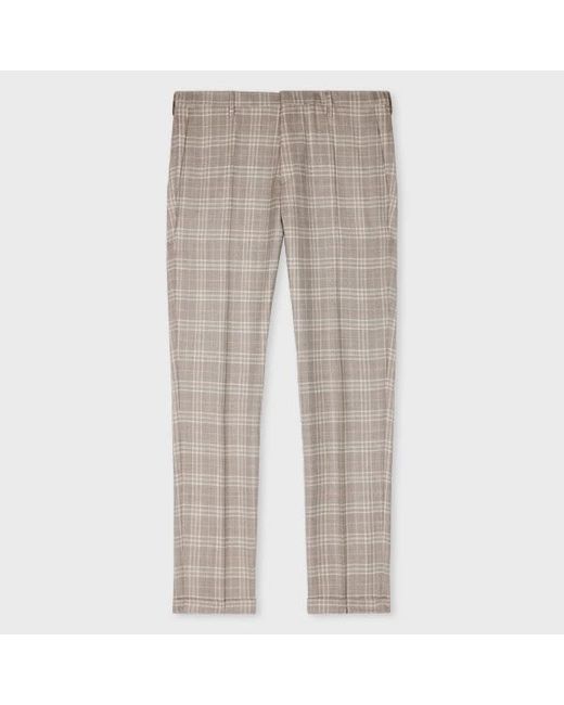 Paul Smith Gray Slim-Fit Check Wool Trousers for men