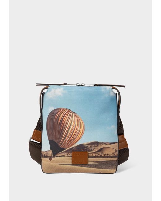 Paul Smith Blue 'signature Stripe Balloon' Print Flight Bag Multicolour for men