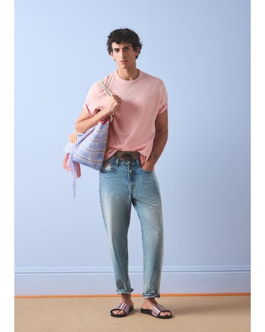 Paul Smith Blue Relaxed-Fit Mid-Wash Patch Jeans for men