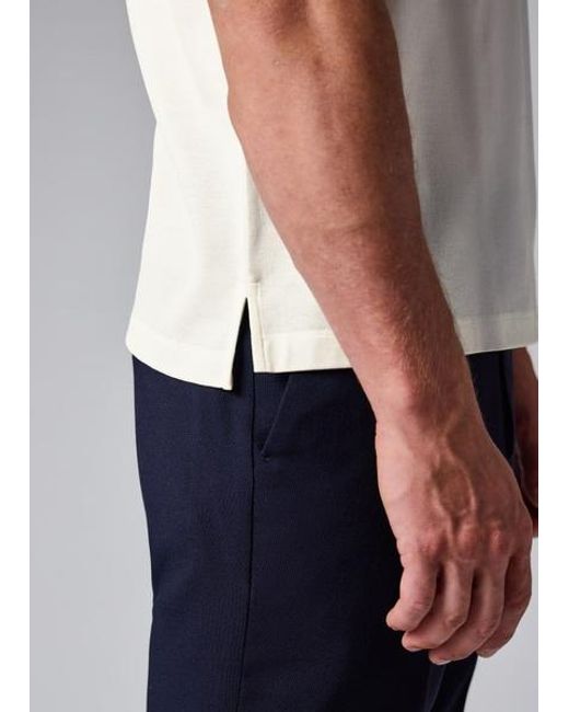 Paul Smith White Cotton 'Signature Stripe' Trim Zip Polo Shirt for men