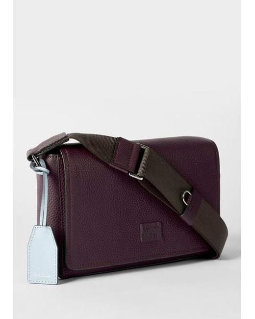 Paul Smith Purple Leather Cross Body Bag