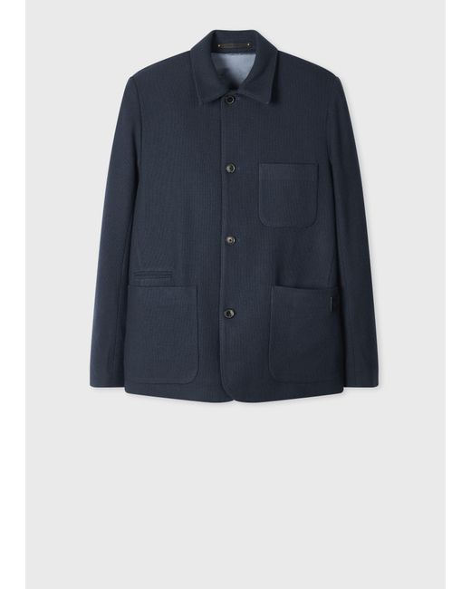 Paul Smith Blue Extra-Fine Wool Work Jacket for men
