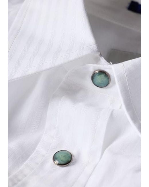 Paul Smith White Twill-Stripe Western Shirt for men
