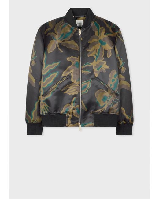 Paul Smith Black 'Bohemia' Print Bomber Jacket for men