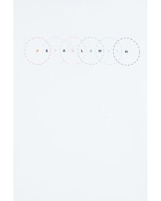 Paul Smith White Multi Circles Print T-Shirt for men