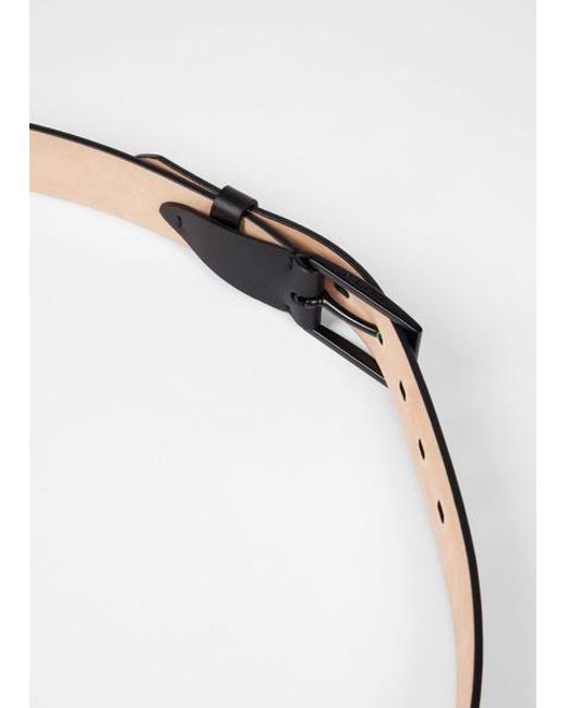 Paul Smith White Leather 'Sports Stripe' Belt for men