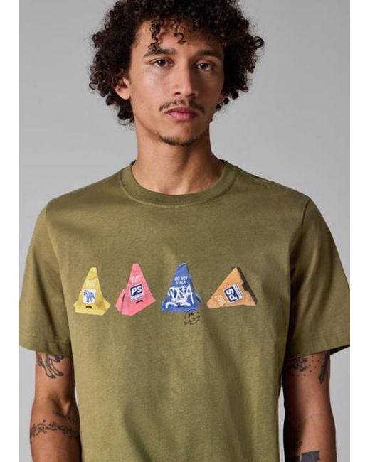 Paul Smith Green 'Cones' Print T-Shirt for men