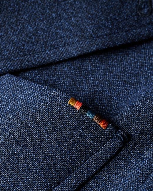 Paul Smith Blue Two-Ply Merino Wool Patch-Pocket Blazer for men