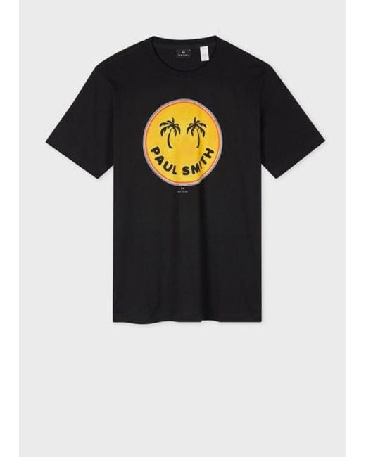 Paul Smith Black 'Palm Trees' Print T-Shirt for men
