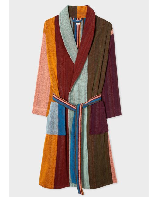 Paul Smith Multicolor 'artist Stripe' Towelling Dressing Gown Multicolour for men