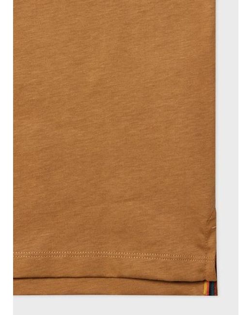 Paul Smith Brown 'Artist Stripe' Collar T-Shirt for men