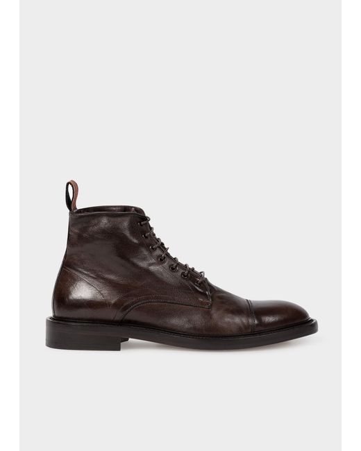 Paul Smith Dark Brown Leather 'newland' Boots for men