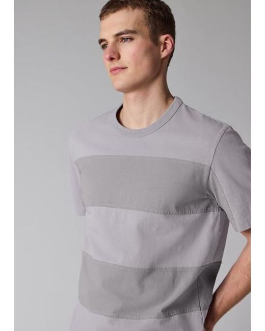 Paul Smith Gray Block Stripe T-Shirt for men
