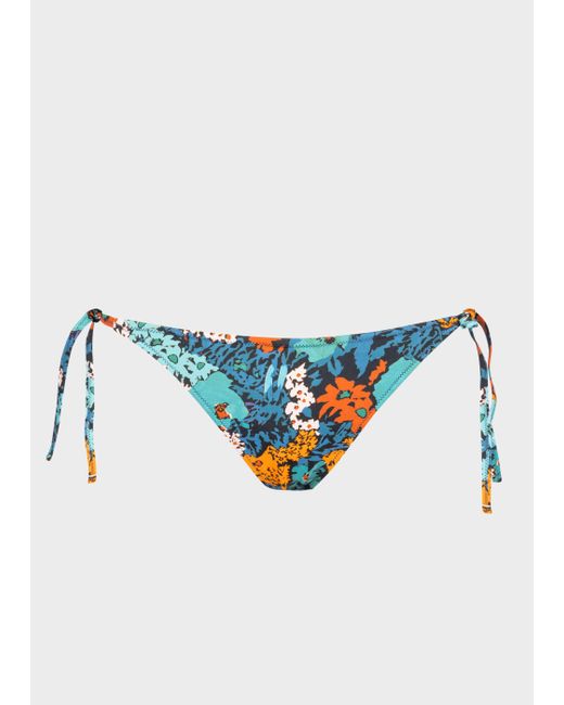 Paul Smith Blue 'tropical Floral' Bikini Bottoms