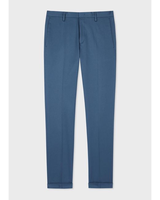 Paul Smith Slim-fit Petrol Blue Cotton-stretch Chinos for men