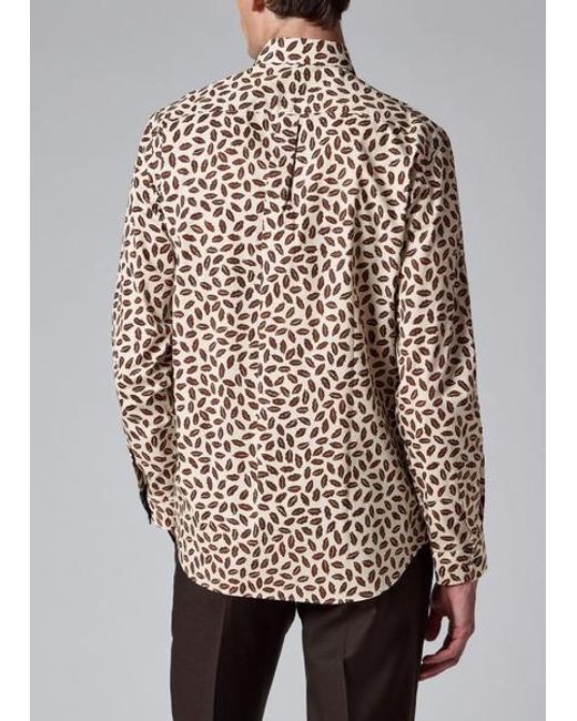 Paul Smith Natural Slim-Fit 'Lips' Print Shirt for men
