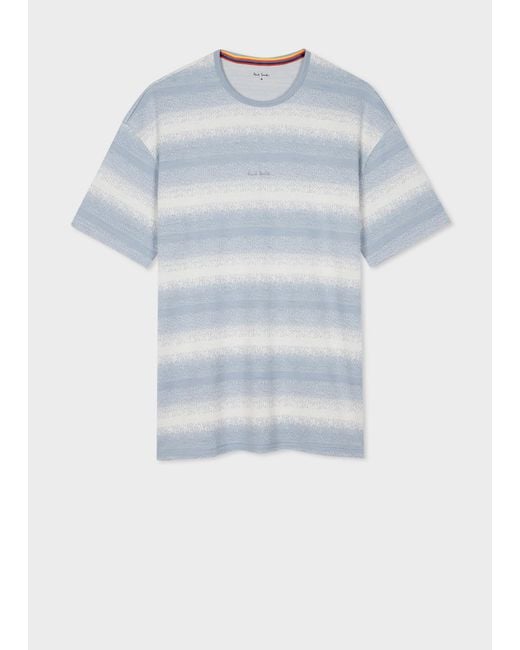 Paul Smith Blue And Gradient Stripe T-Shirt for men