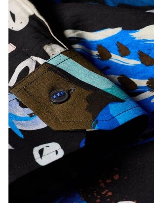 Paul Smith Blue 'Ink Works' Print Viscose-Blend Shirt for men