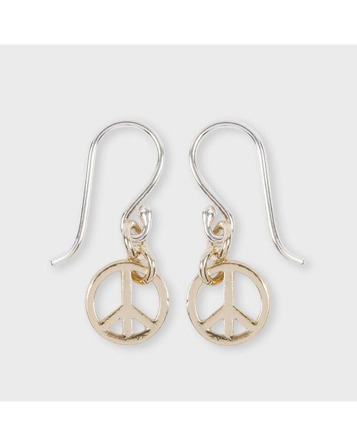 Paul Smith Metallic Women's Small Gold 'peace Sign' Earrings