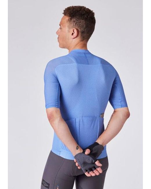 Paul Smith Blue Mini Checkerboard Race Cycling Jersey for men