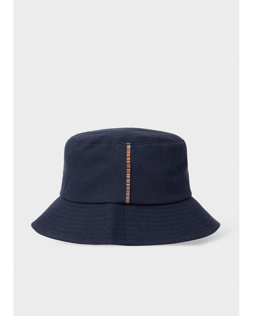 Paul Smith Blue 'Signature Stripe' Trim Bucket Hat for men