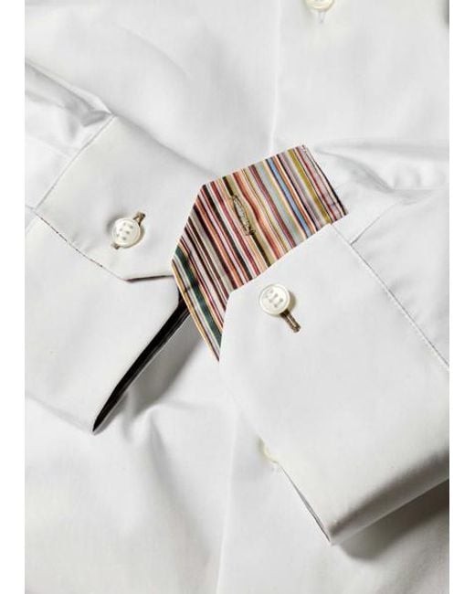 Paul Smith White Slim-Fit Cotton Poplin Shirt for men