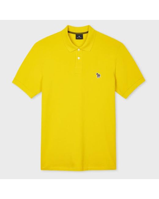 Paul Smith Yellow Chartreuse Organic Cotton Zebra Polo Shirt for men