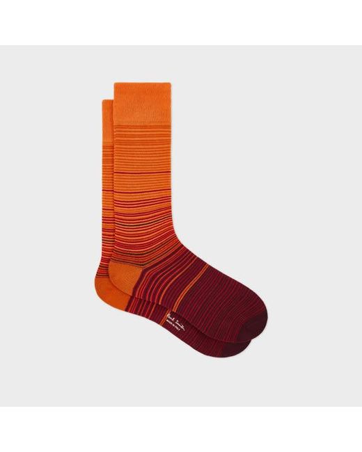 Paul Smith Red Gradient Stripe Socks for men