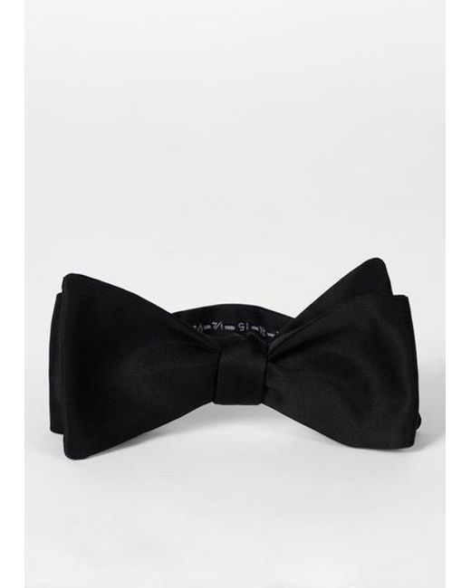 Paul Smith Black Plain Satin Bow Tie for men