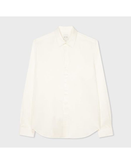 Paul Smith White Ivory Cotton-Viscose Blend Slim-Fit Shirt for men