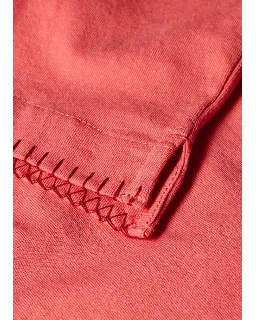 Paul Smith Pink Blanket-Stitch 'Happy' T-Shirt for men