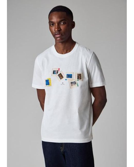 Paul Smith White 'Slides' T-Shirt for men