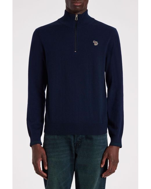 PS by Paul Smith Blue Mens Sweater Zip Neck Zeb Bad for men