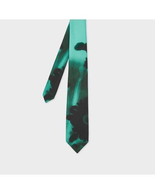 Paul Smith Green Silk 'Field Flowers' Tie for men