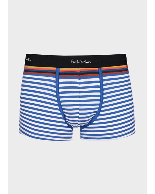 Paul Smith Blue And White Stripe Low-rise Boxer Briefs for men