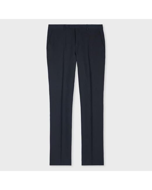Paul Smith Blue Dark Linen Tapered-Fit Trousers for men