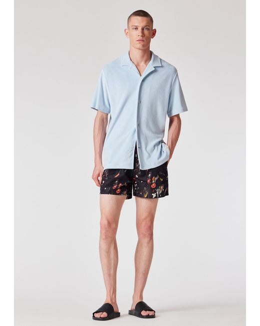 Paul Smith Blue 'Sketchbook Botanical' Swim Shorts for men