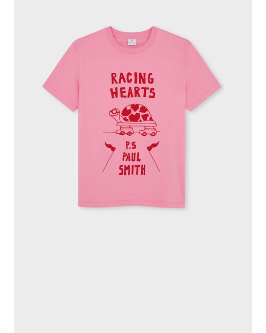 PS by Paul Smith Pink 'racing Hearts' T-shirt