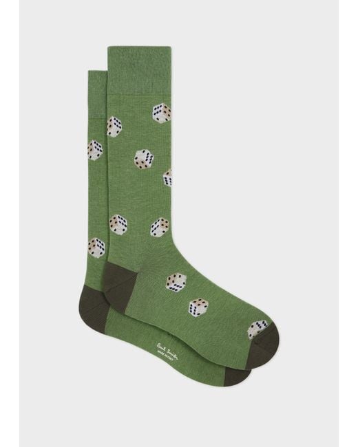 Paul Smith Green 'Dice' Socks for men