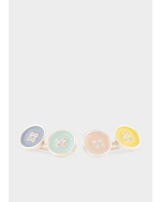 Paul Smith Metallic Double Button Linked Cufflinks for men