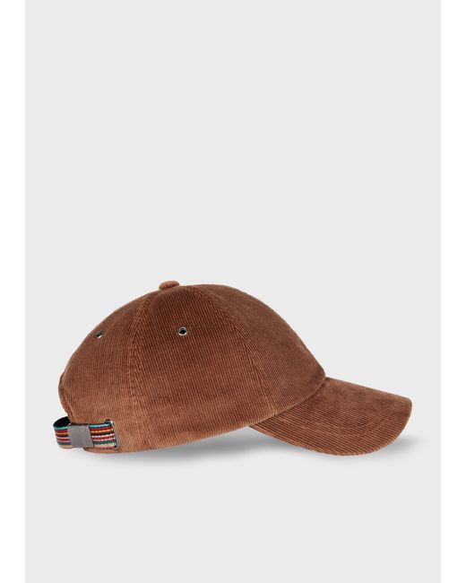 Paul Smith Brown Corduroy Baseball Cap for men