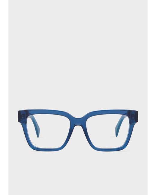 Paul Smith Blue Transparent 'Lisson' Spectacles