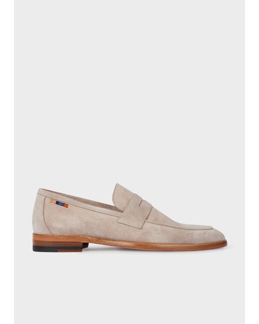 Paul Smith Mushroom Suede 'figaro' Loafers White