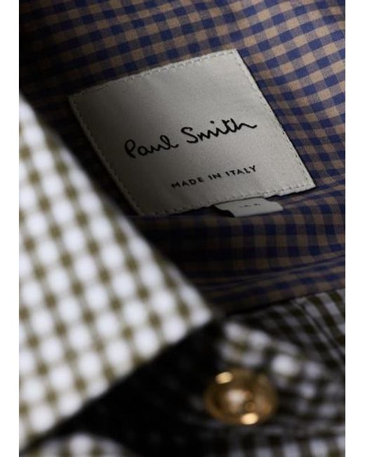 Paul Smith Gray Regular-Fit Gingham Shirt for men