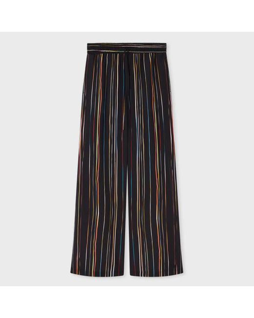 Paul Smith Gray Dark Pinstripe 'Signature Stripe' Wide-Leg Trousers
